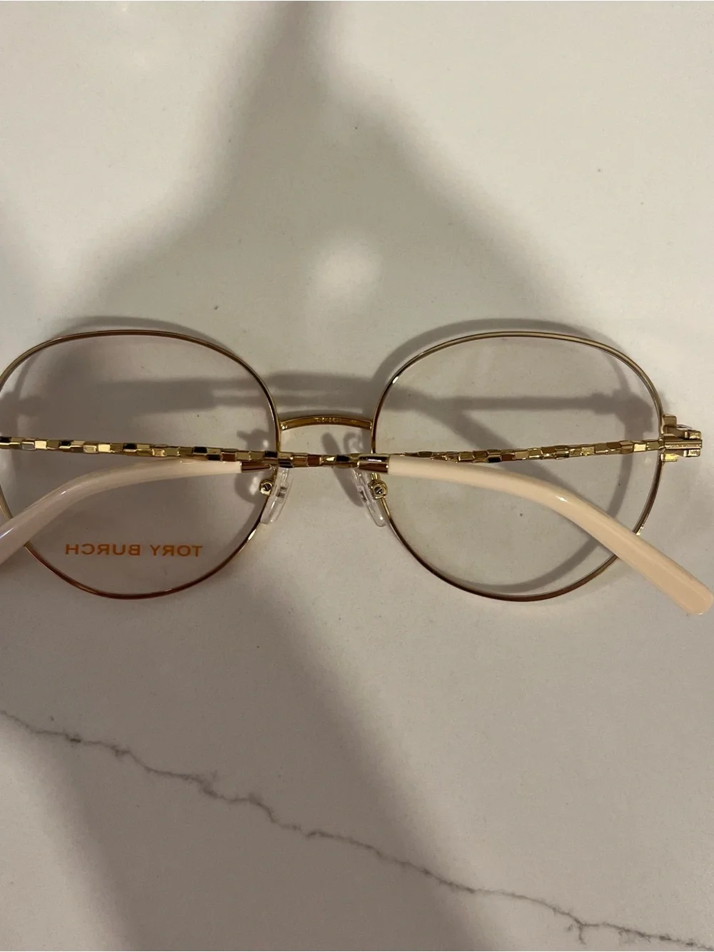 Tory Burch Gold Round Metal Frame Glasses with Case